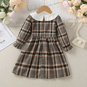 christmas clothes girl plaid dress for net girls long china dress for girls