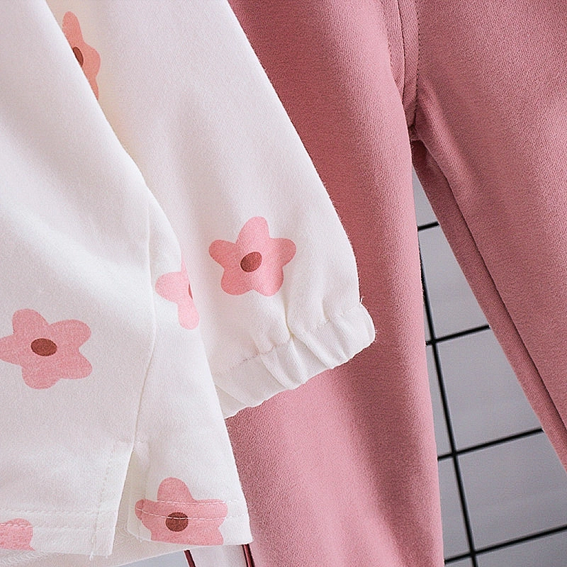 baby girl print clothes set