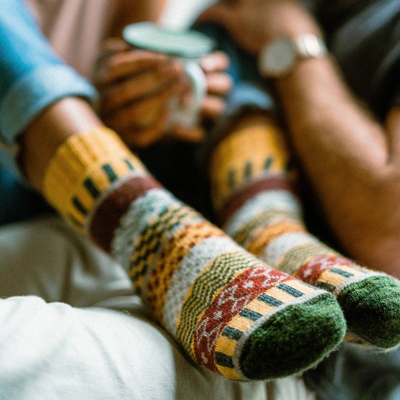 fair isle crew socks front view