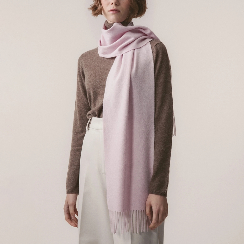 minimalist pastel-toned everyday scarf detail