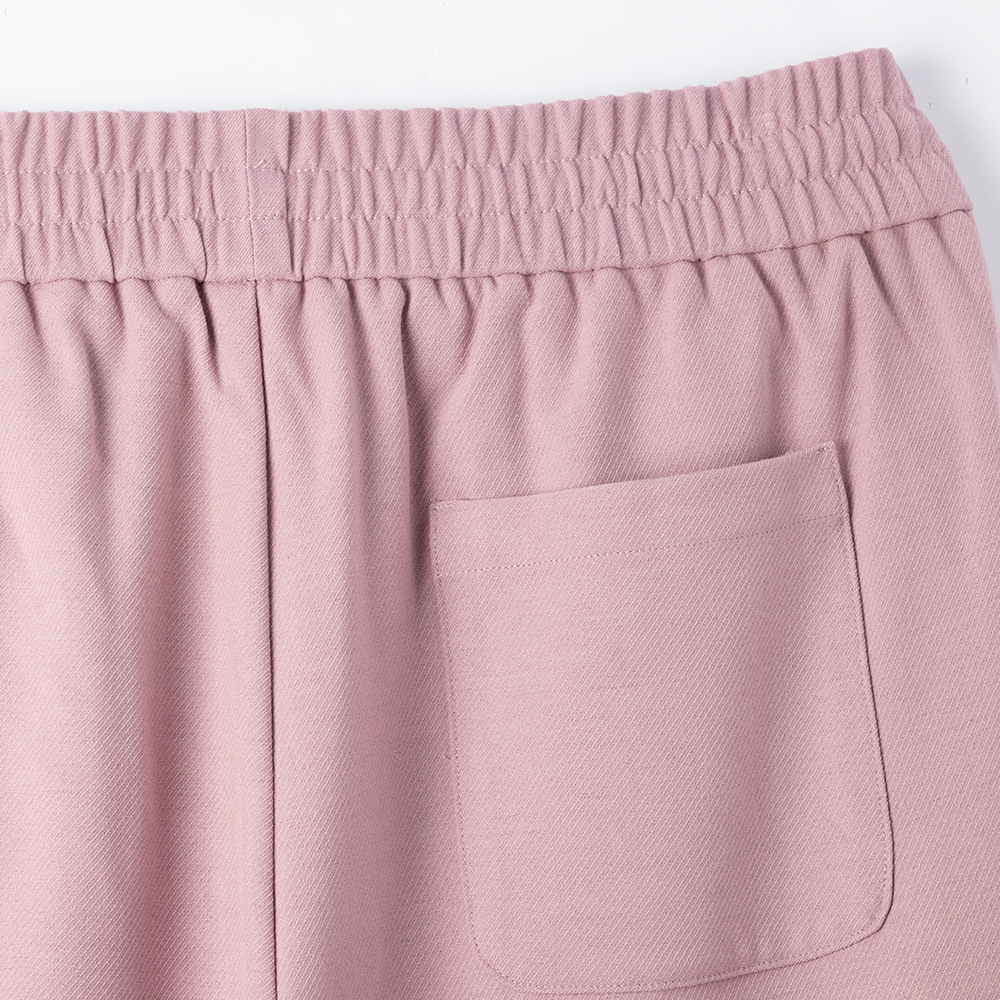 custom pink fleece sweatpants waistband back view detail