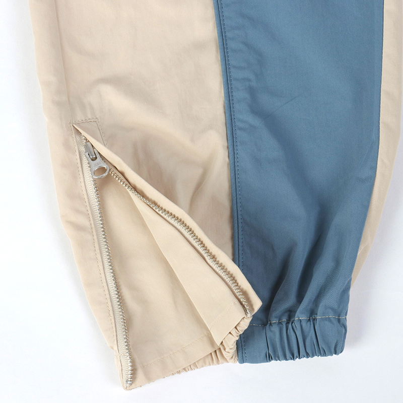 custom color block jogger pants leg zipper detail