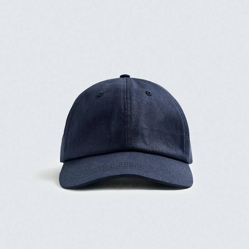 navy blue cotton dad hat front view