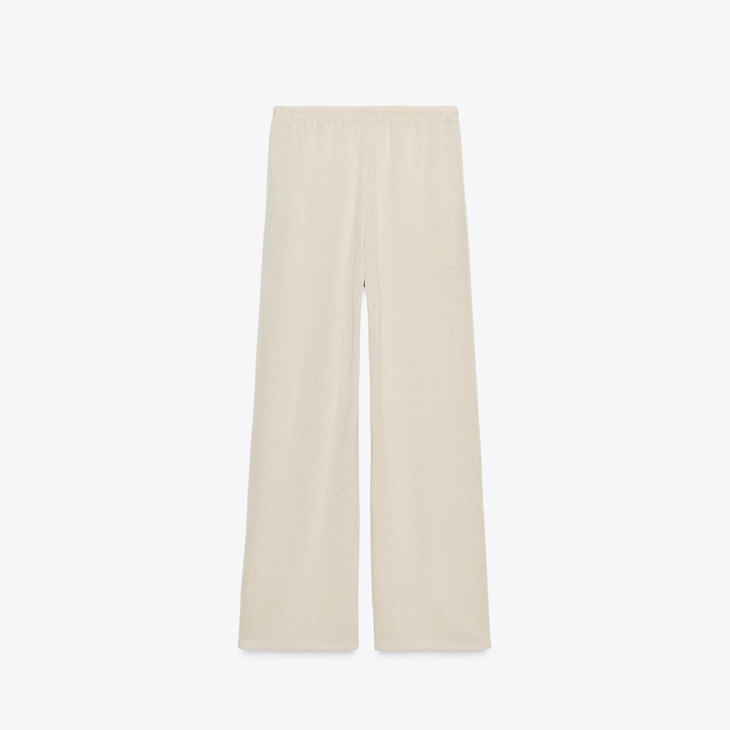 knit wide leg pants back view