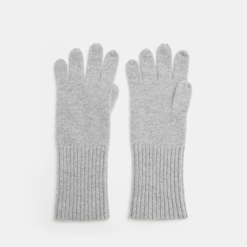 ribbed knit wool gloves