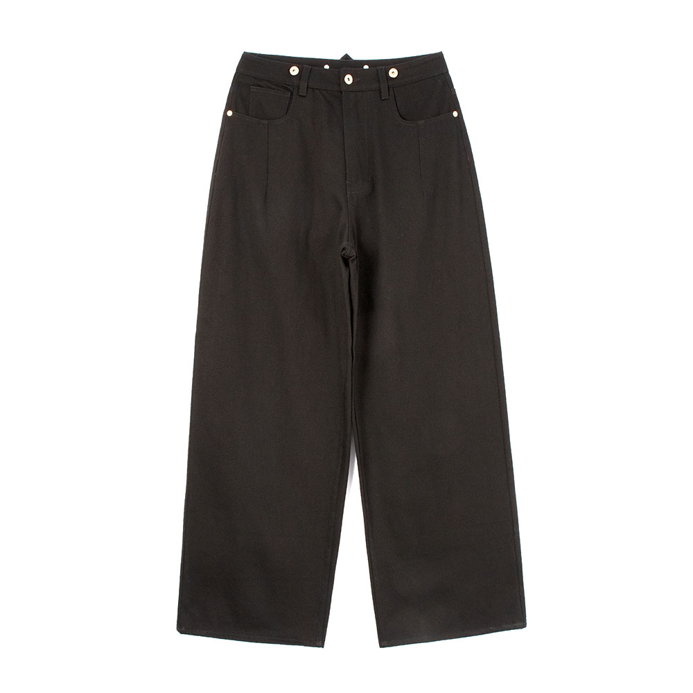 wide leg twill pants