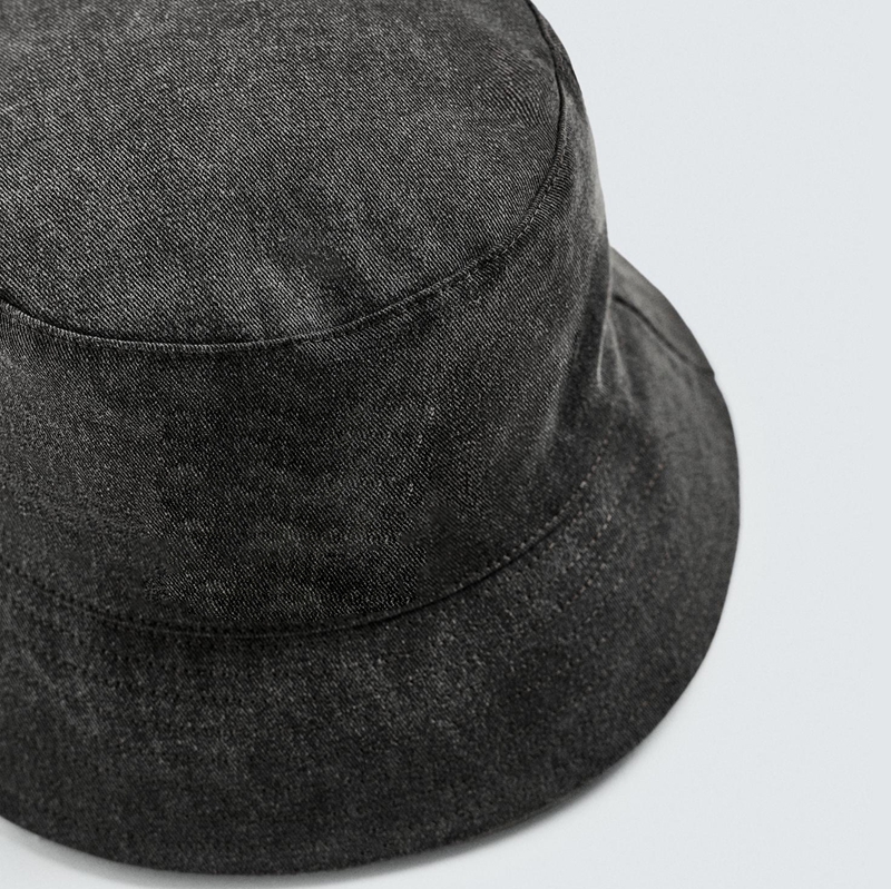 washed cotton bucket hat partial details shot
