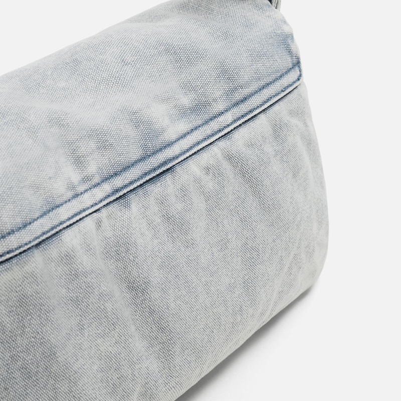 washed denim crossbody bag side back view