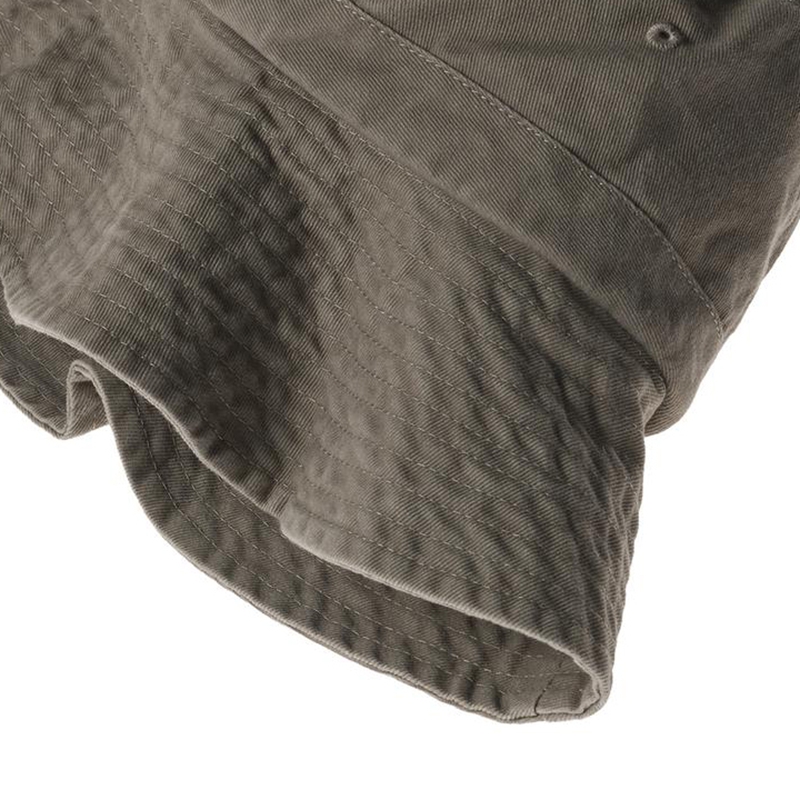 minimalist black bucket hat partial details shot
