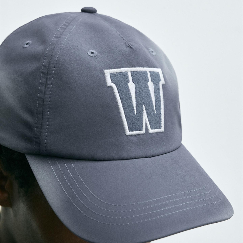 embroidered dad hat side view