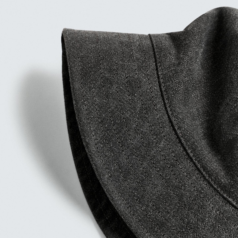 washed cotton bucket hat side view