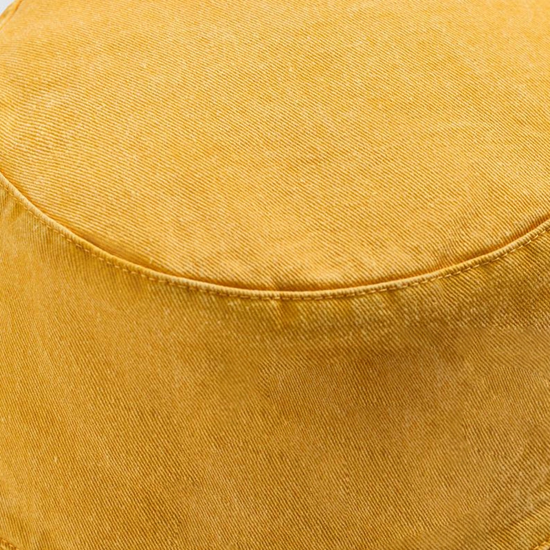 minimalist solid color bucket hat detail view