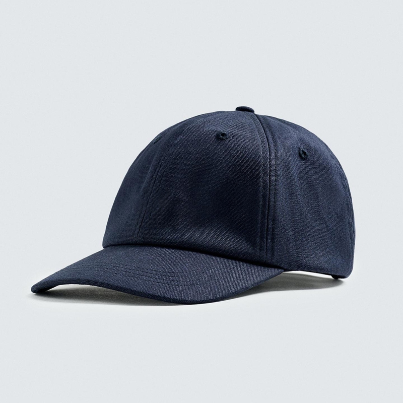 navy blue cotton dad hat left view