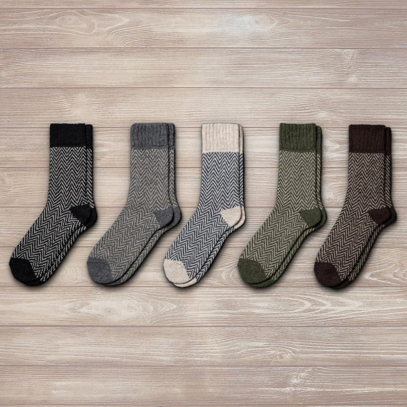 fair isle wool socks front view