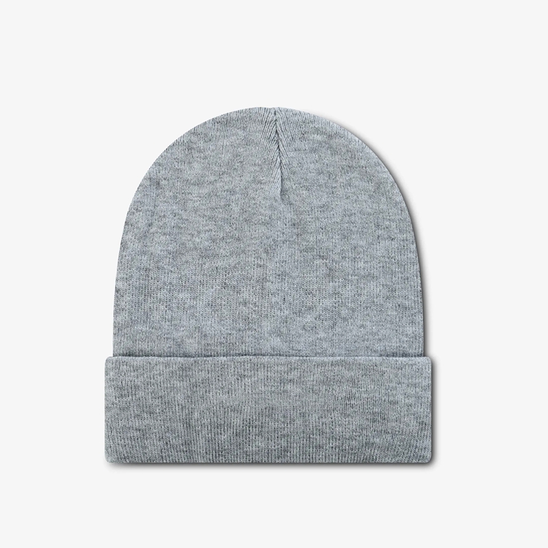 light heather grey knit cuffed beanie
