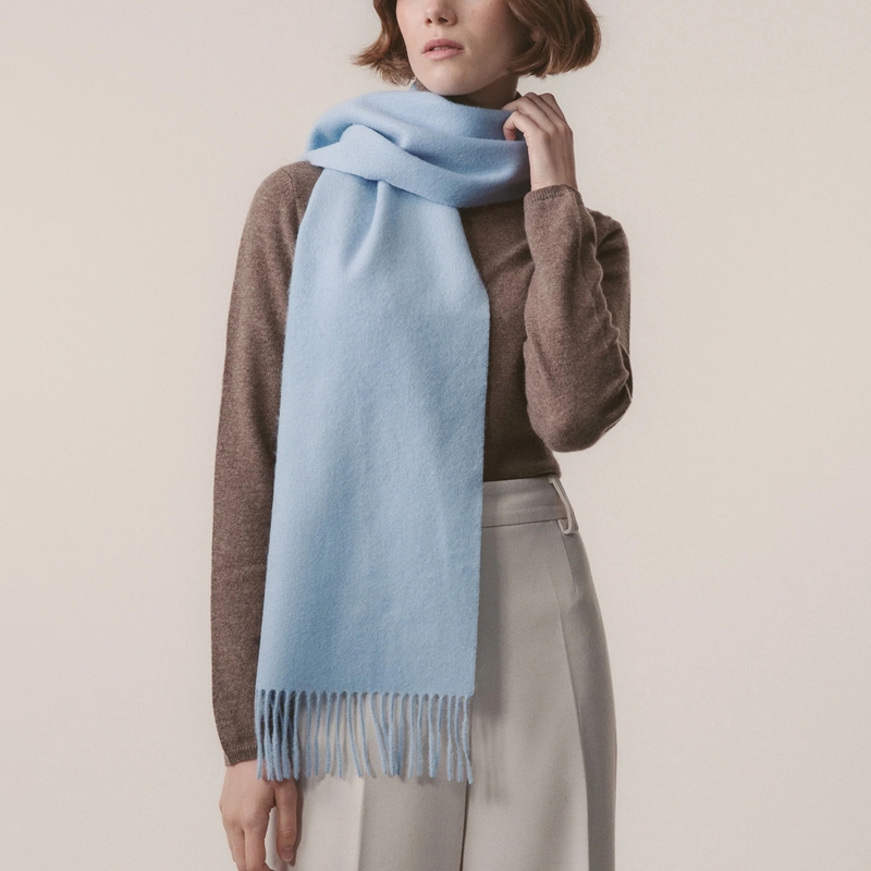 minimalist pastel-toned everyday scarf lifestyle view