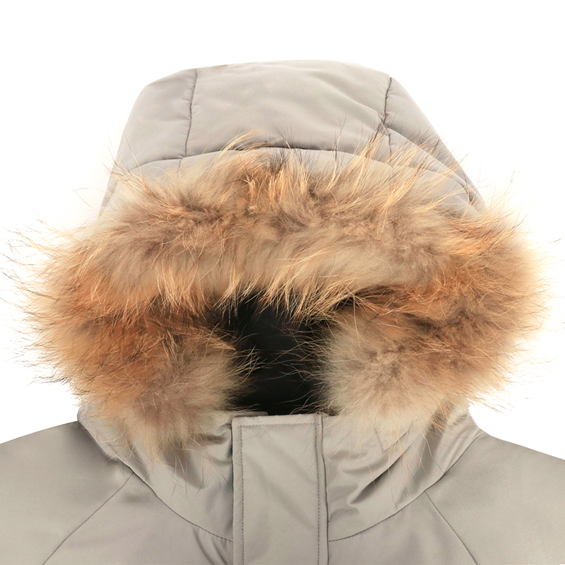 custom fur hooded winter parka hood detail