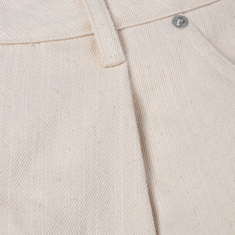 custom off white denim culotte shorts fabric detail