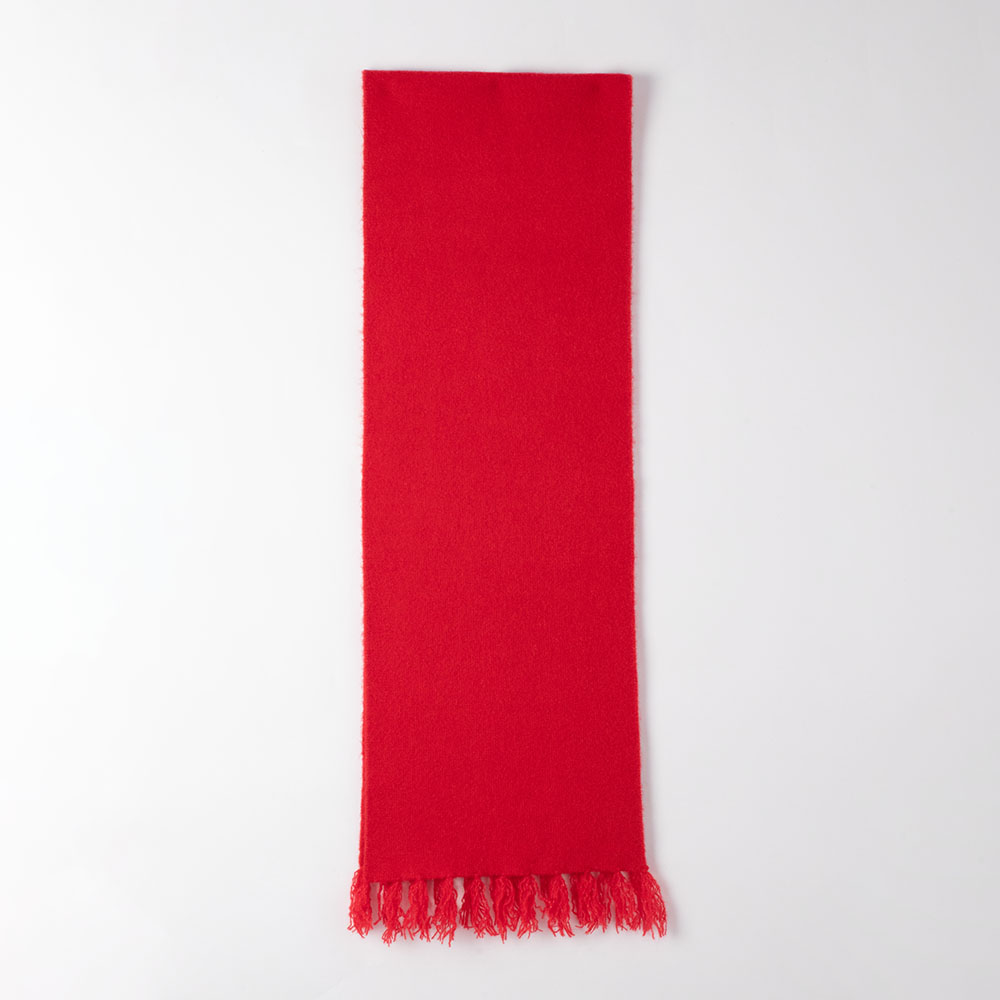custom soft fringed winter scarf folded view