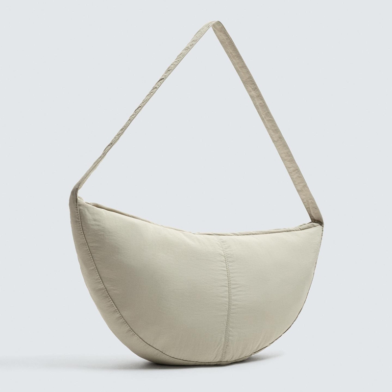 padded hobo bag 45° angled view