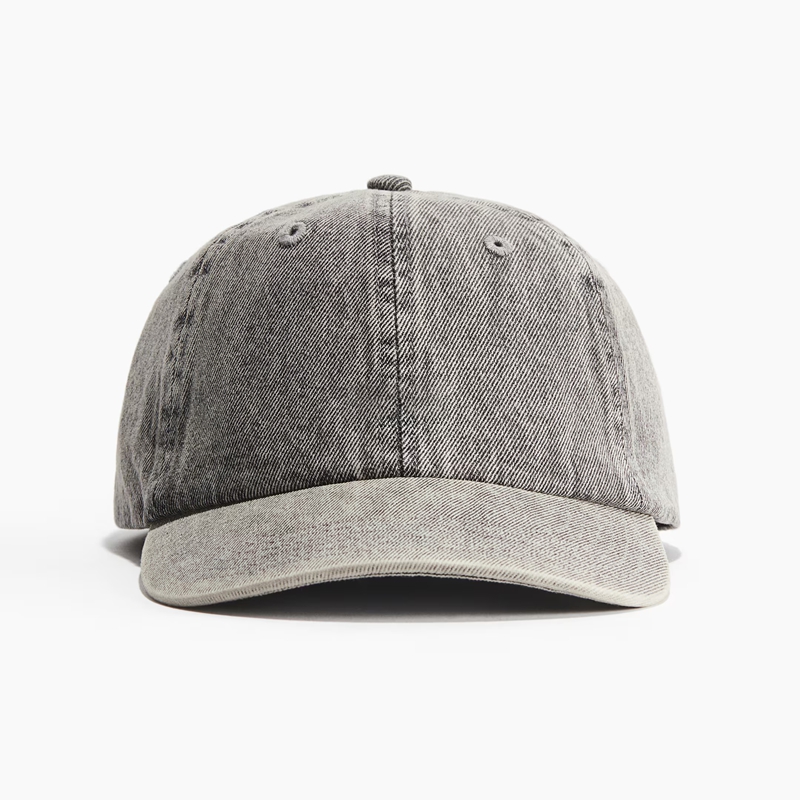 light gray washed cotton dad hat front view