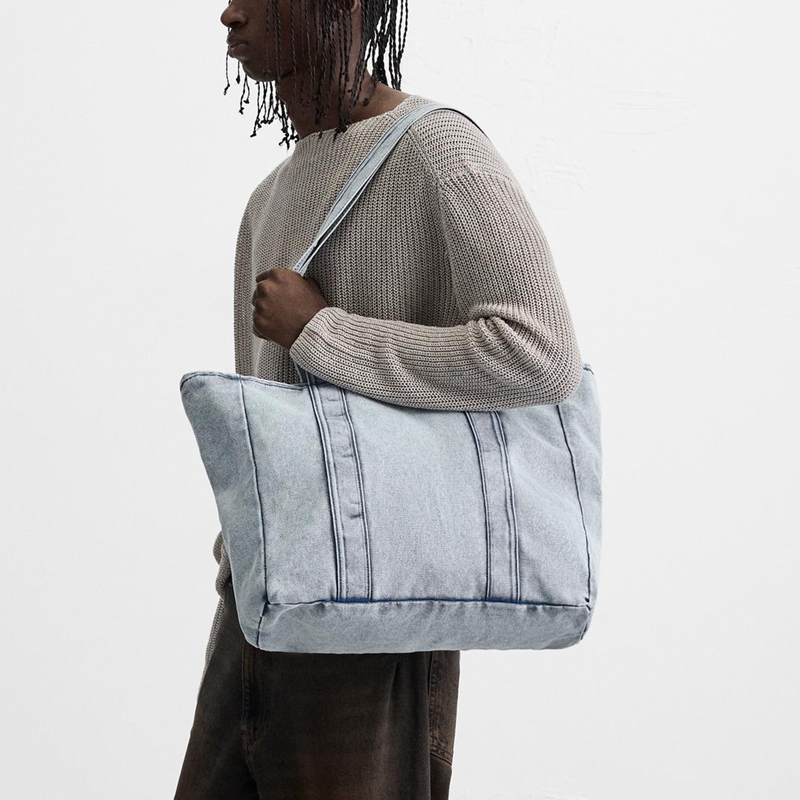 denim work tote bag lifestyle view