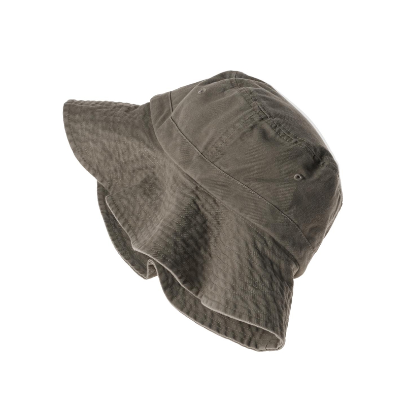 black washed cotton bucket hat side view