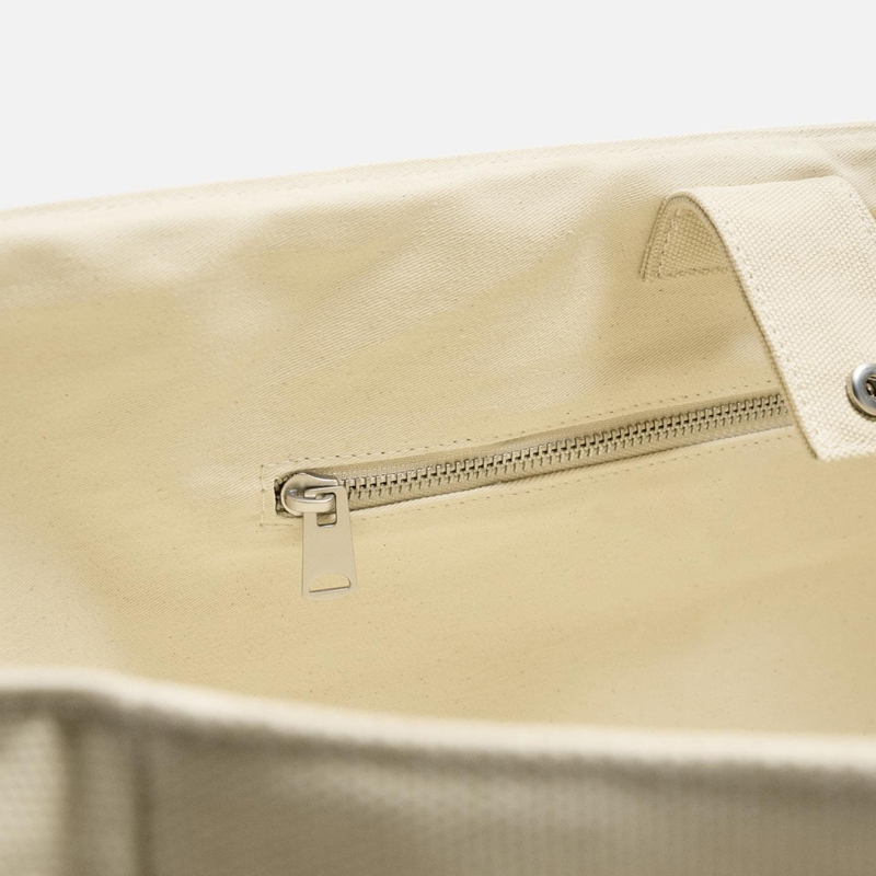canvas messenger bag interior detail