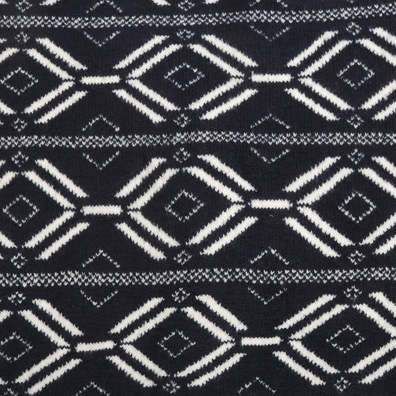 custom intarsia knit cardigan fabric detail