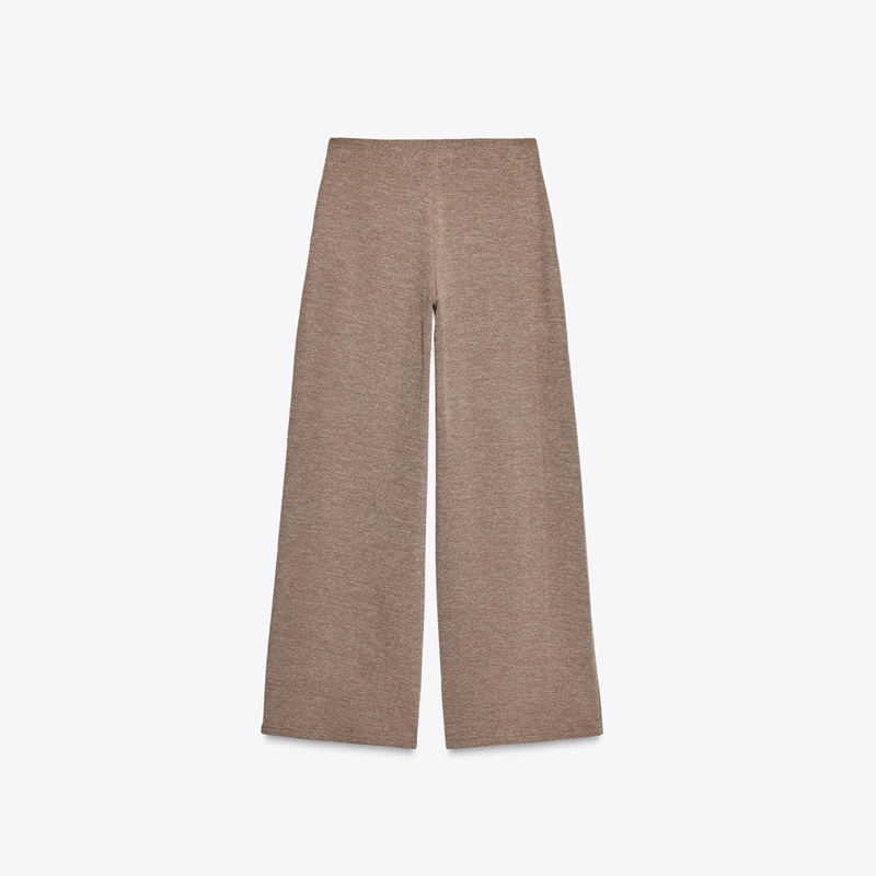 high waisted knit pants back view