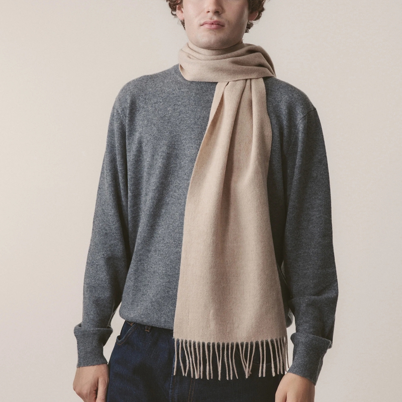minimalist neutral-toned everyday scarf lifestyle details