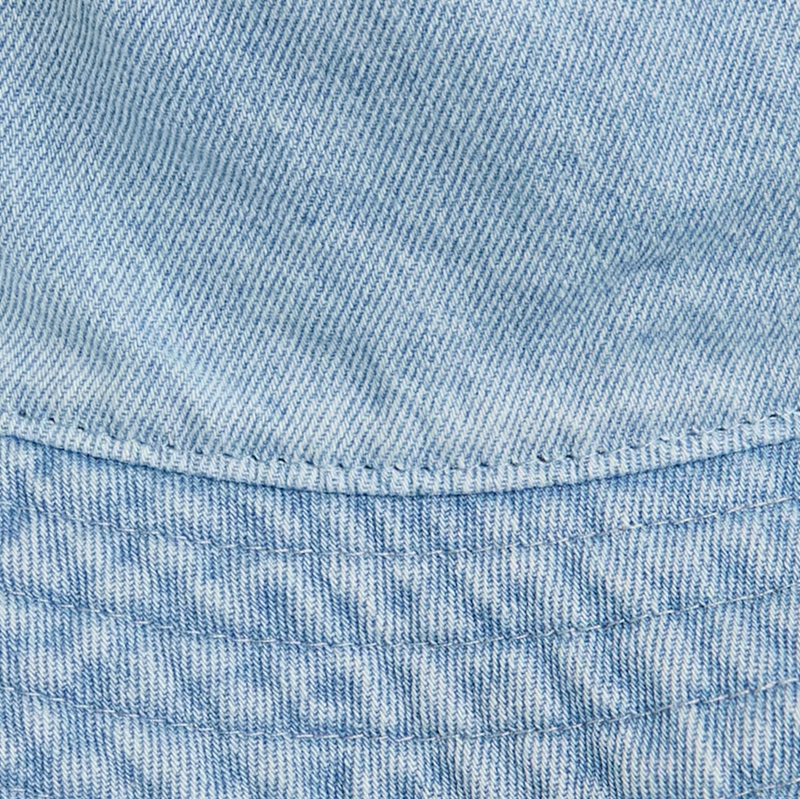 vintage denim bucket hat detail view