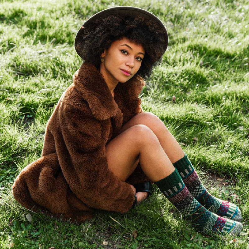 fair isle crew socks lifestyle styling