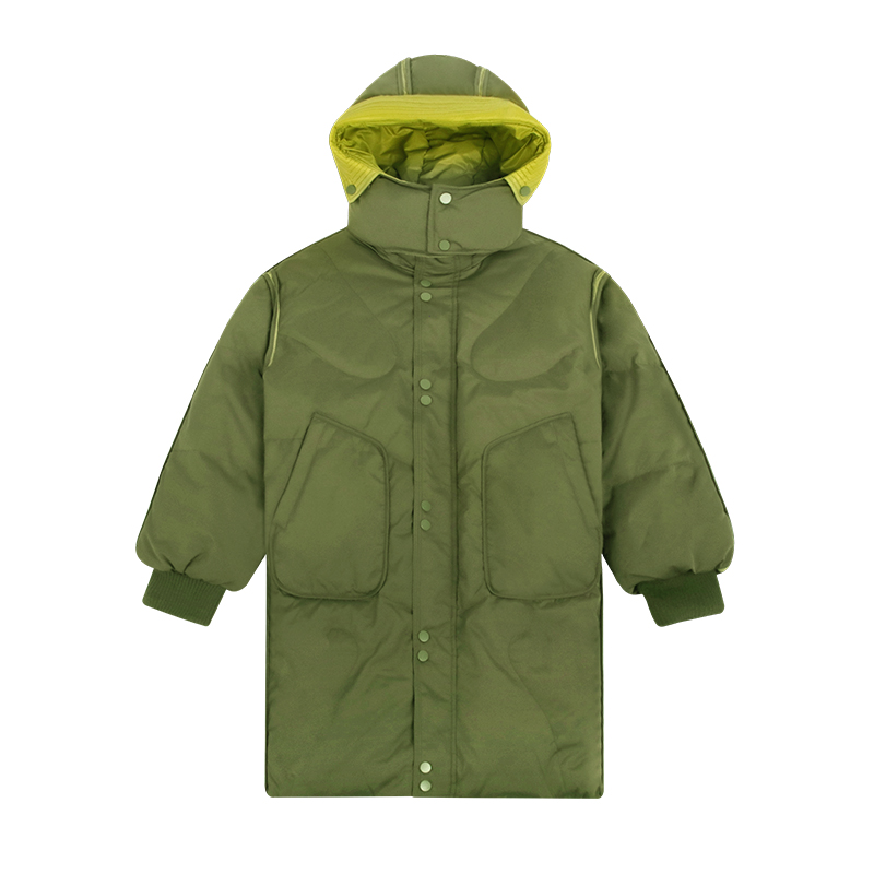 reversible puffer coat front view