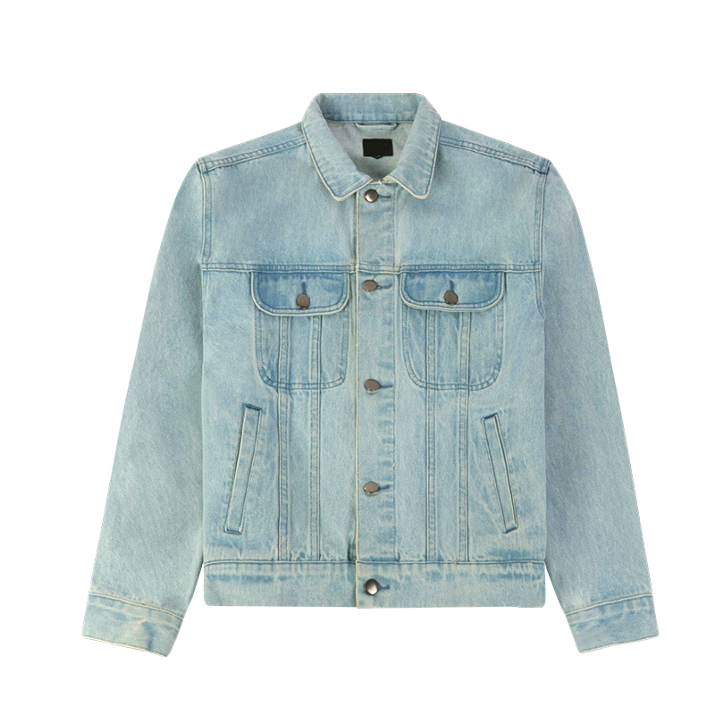 washed denim jacket front view