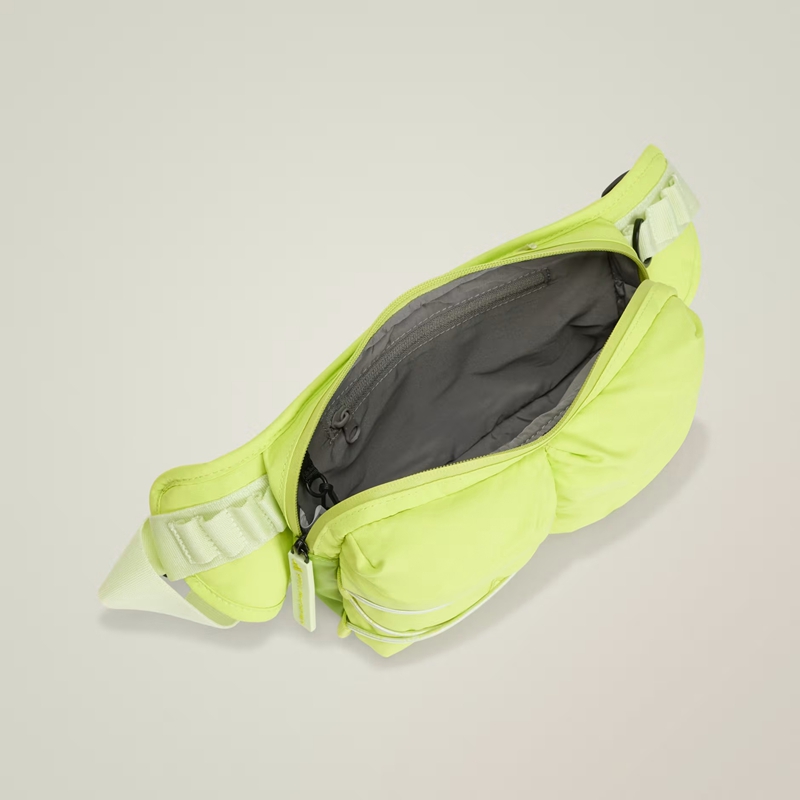 fluorescent green sports waist pack interior detail