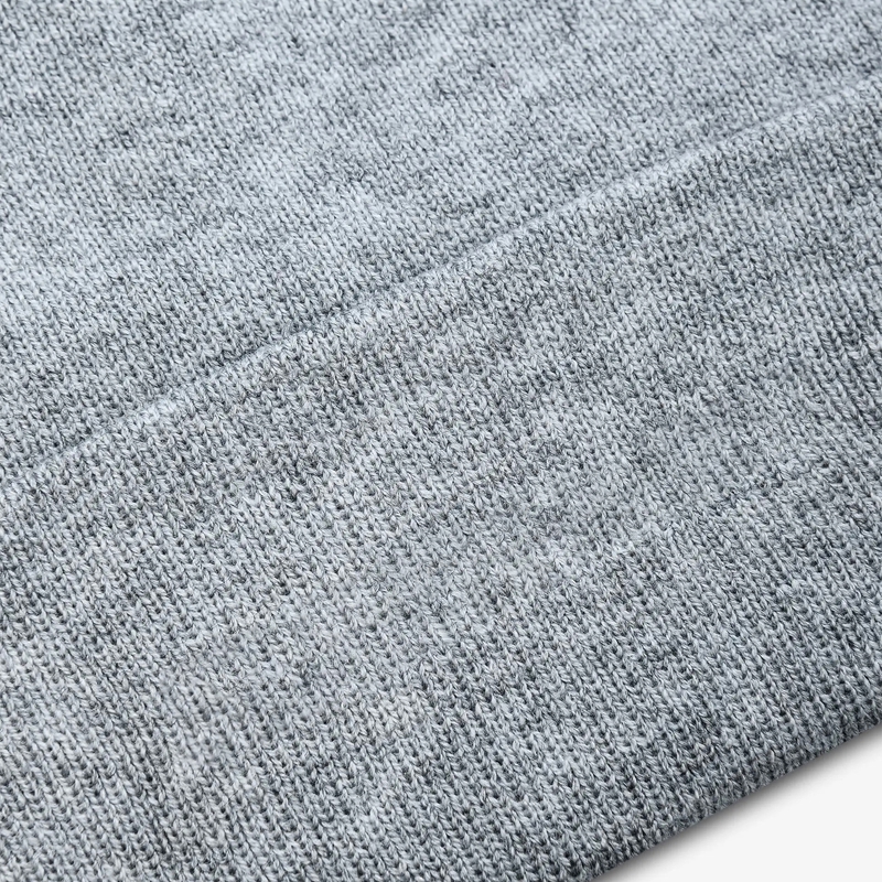 light heather grey knit cuffed beanie fabric detail