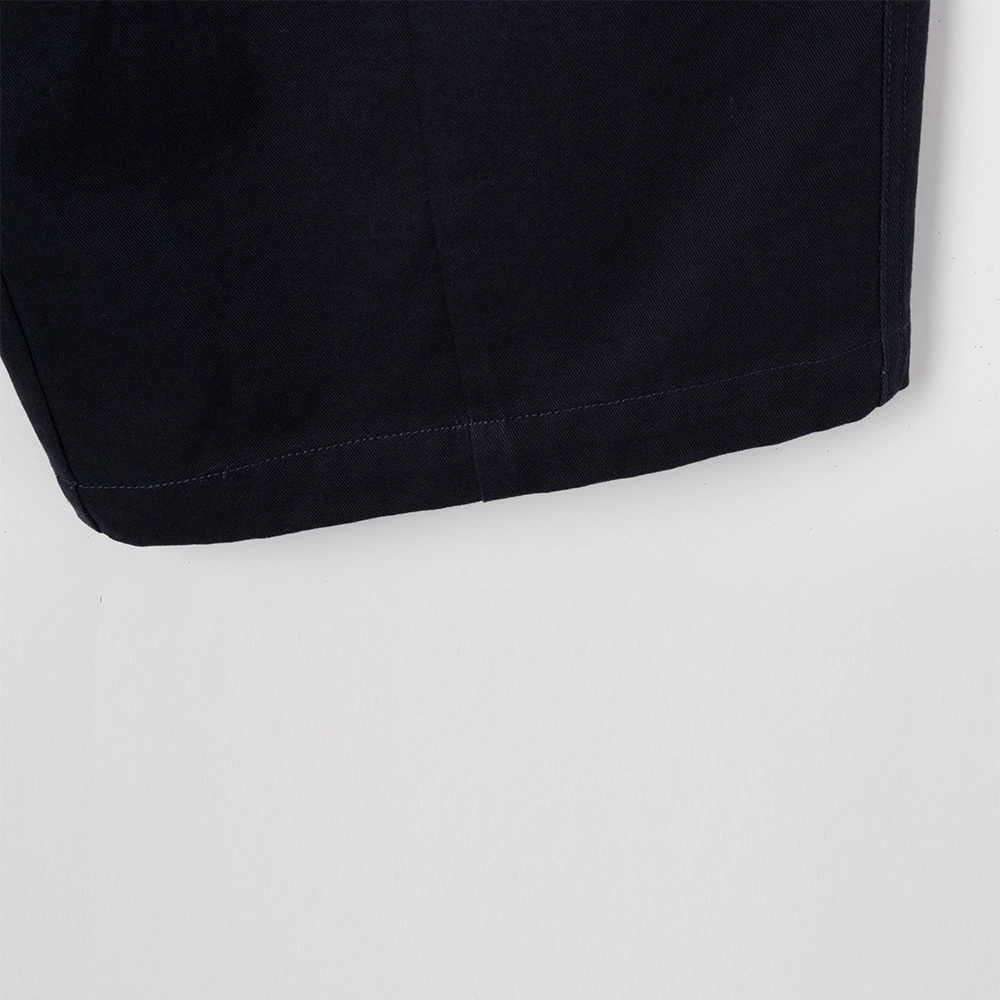 dark navy cargo pants hem details fabric texture