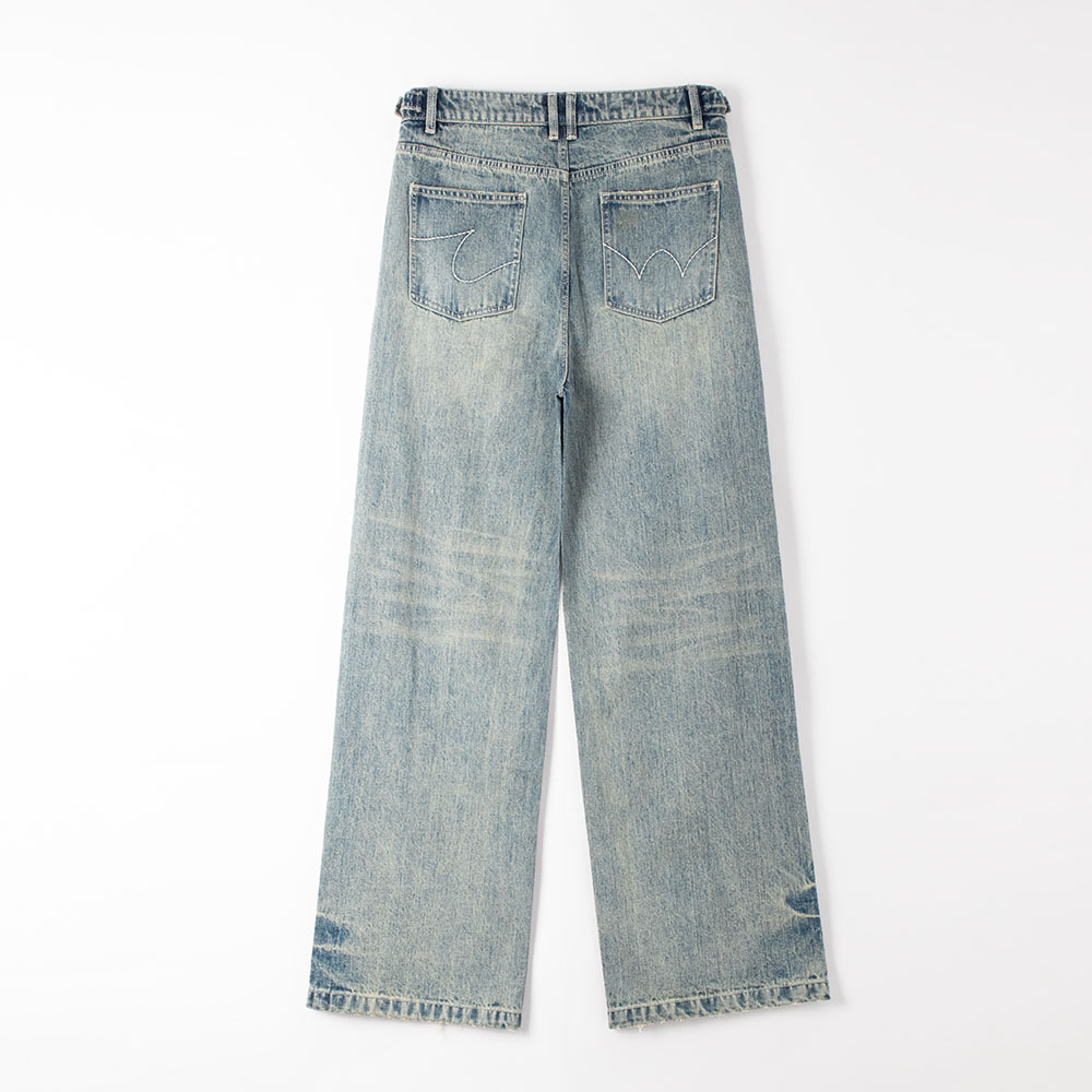 wide leg jeans back view