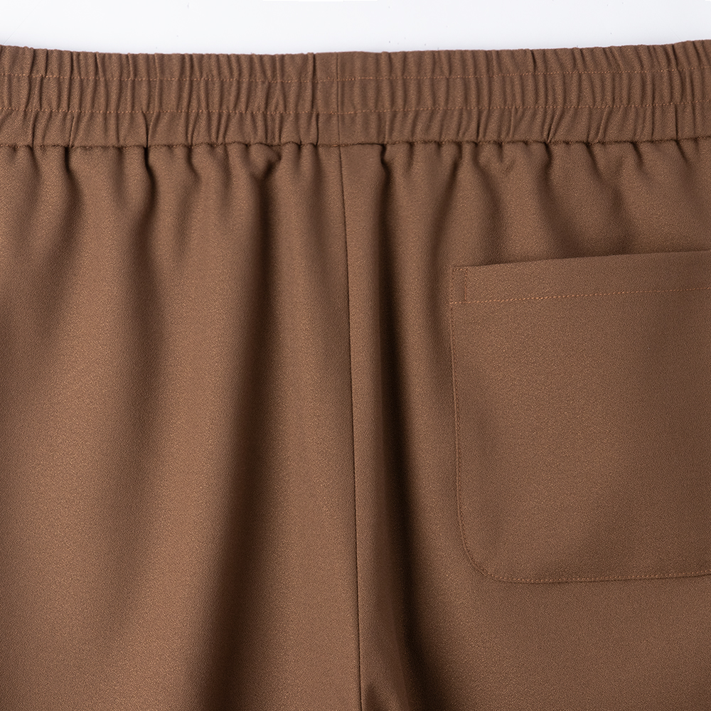 relaxed fit straight leg pants back view fabric texture detail
