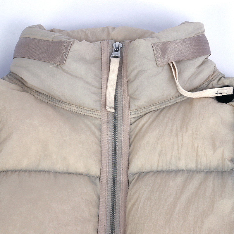 techwear puffer jacket collar details