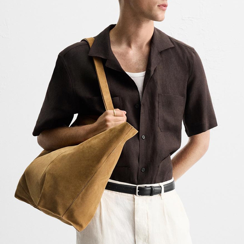 suede work tote bag lifestyle view