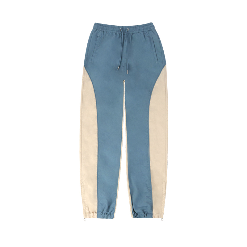 color block nylon track pants front view