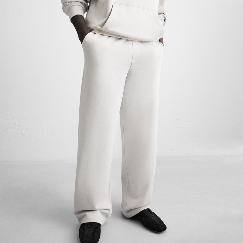 wide leg fleece sweatpants casual styling