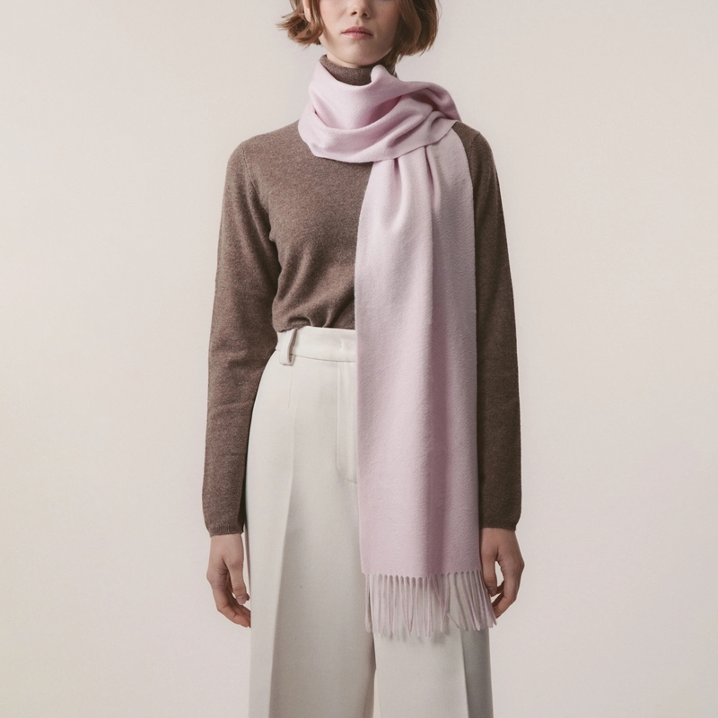 minimalist pastel-toned everyday scarf lifestyle view