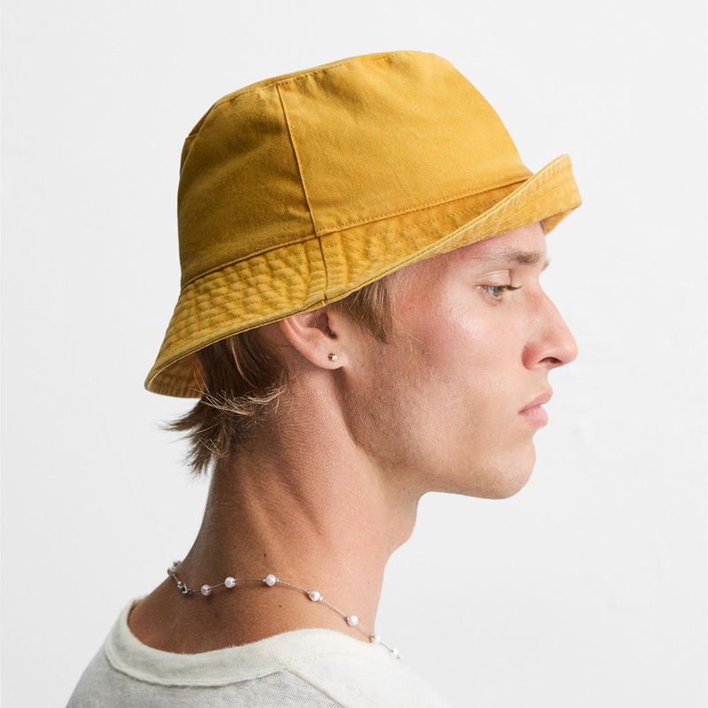 minimalist solid color bucket hat lifestyle view