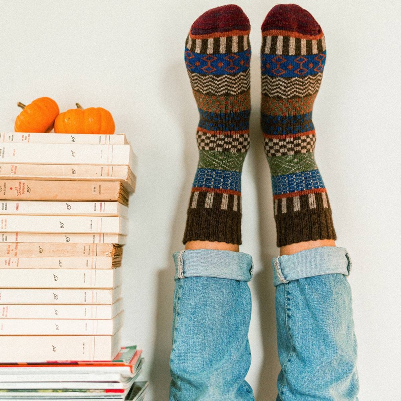 fair isle crew socks