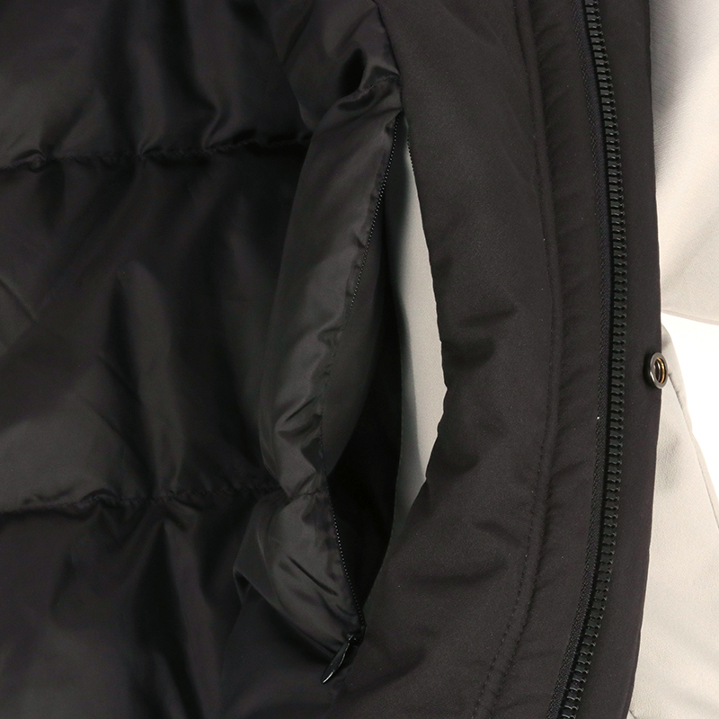 off white custom fur hooded winter parka liner pocket details
