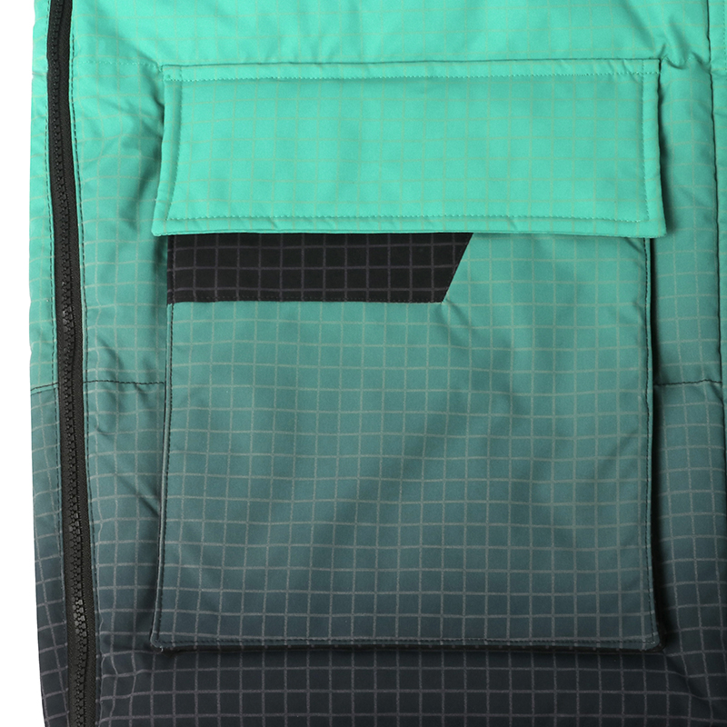 custom hooded insulated parka pocket detail