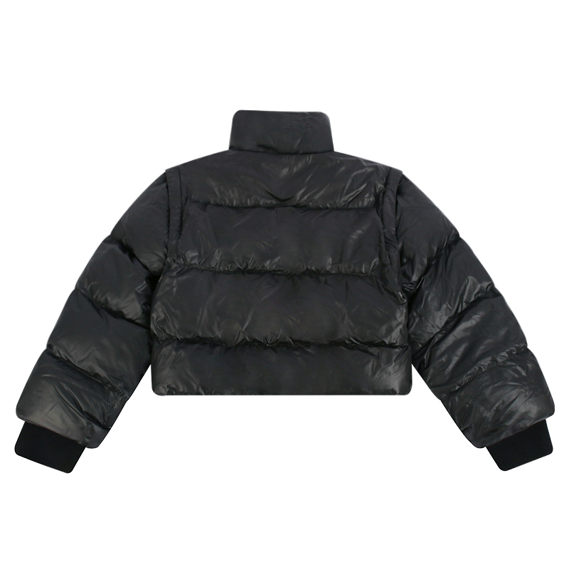 detachable sleeve puffer jacket back view